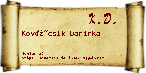 Kovácsik Darinka névjegykártya